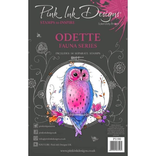 Pink Ink Designs Odette 6 in x 8 in Clear Stamp Set