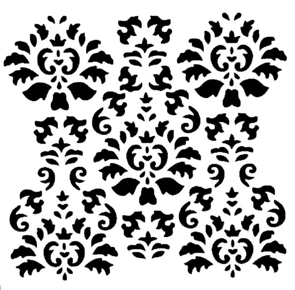 Stencil - Damaged Damask (6x6 inch)