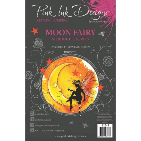 Pink Ink Designs Moon Fairy 6 in x 8 in Clear Stamp Set