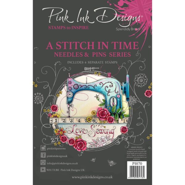 Pink Ink Designs A Stitch In A Time 6 in x 8 in Clear Stamp