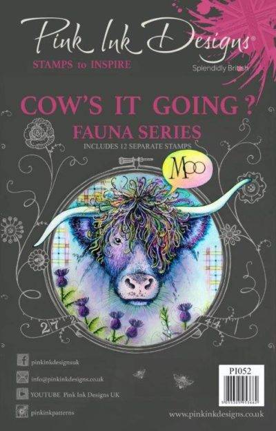 Pink Ink Designs Clear Stamp Cow’s It Going 6 in x 8 in